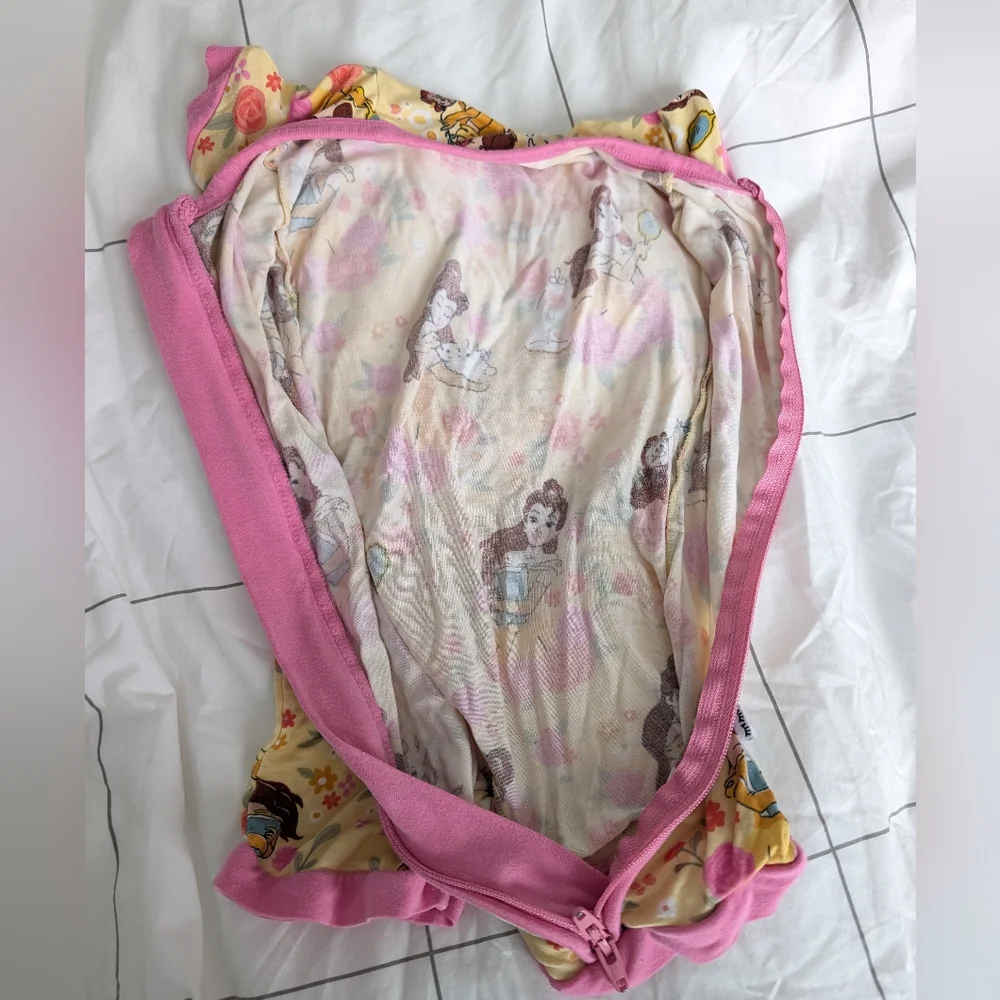 Little Sleepies Disney Princess Belle Shorty Zippy Romper 6-12 Months - Picture 5 of 5